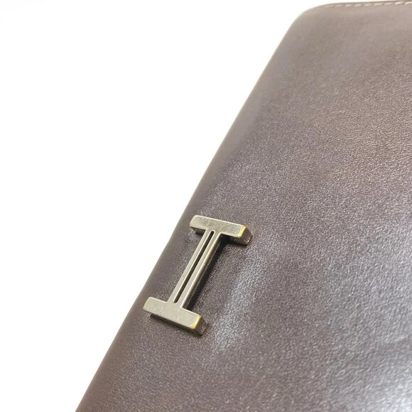 Auth HERMES Bearn Dupre - Dark Brown Veau Barenia Unclear Long Wallet - Picture 10 of 13